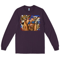 Plum 4th of July Highland Cattle Long Sleeve Tee - RanaPortraitStore