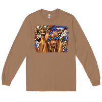 Toasted Coconut 4th of July Highland Cattle Long Sleeve Tee - RanaPortraitStore