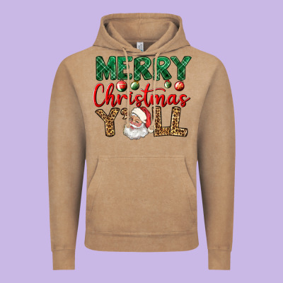 Merry Christmas Y'all Vintage Hoodie Designed By Bundleandbundleshop