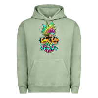 Pigment Oil Green tie dye pineapple, summer Urban Hoodie - JahusDesignShop