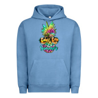 Pigment Pebble Blue tie dye pineapple, summer Urban Hoodie - JahusDesignShop