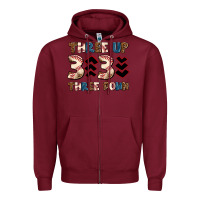 Burgundy three up three down Zipper Hoodie - AdoDesignShop