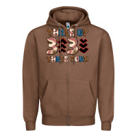 Chestnut three up three down Zipper Hoodie - AdoDesignShop