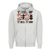 Dove Grey three up three down Zipper Hoodie - AdoDesignShop