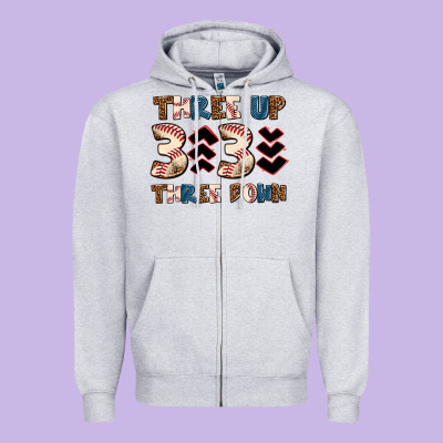 Three Up Three Down Zipper Hoodie Designed By Adodesignshop