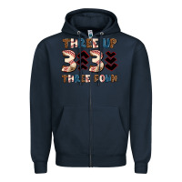 Navy three up three down Zipper Hoodie - AdoDesignShop