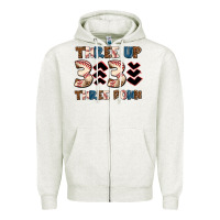 Oatmeal Heather three up three down Zipper Hoodie - AdoDesignShop