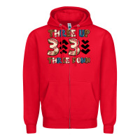 Red three up three down Zipper Hoodie - AdoDesignShop