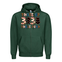 Sports Green three up three down Zipper Hoodie - AdoDesignShop