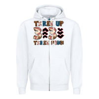 White three up three down Zipper Hoodie - AdoDesignShop