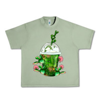 Oil Green Western Cactus Cold Frappe Urban Heavy Tee - FaDigitalArtStudio