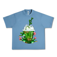 Pebble Blue Western Cactus Cold Frappe Urban Heavy Tee - FaDigitalArtStudio