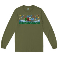 Army Green let it snow libbey glass Long Sleeve Tee - BundleAndBundleShop