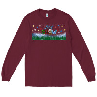 Burgundy let it snow libbey glass Long Sleeve Tee - BundleAndBundleShop