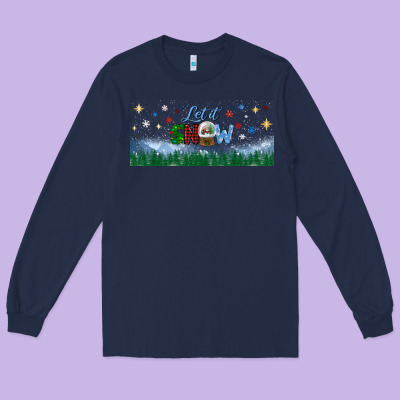 Let It Snow Libbey Glass Long Sleeve Tee Designed By Bundleandbundleshop