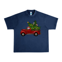 Navy Christmas Trees With Truck Urban Heavy Tee - RanaPortraitStore