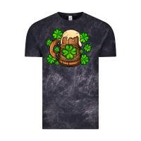 Cloud Black St. Patrick's Beer and shamrock Vintage Tee - OliviaCreatesArt
