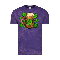 Cloud Purple St. Patrick's Beer and shamrock Vintage Tee - OliviaCreatesArt