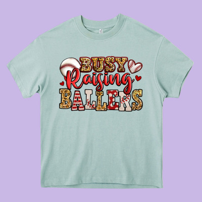 Busy Raising Ballers Baseball Heavy Core Tee Designed By Jasminsmagicworld