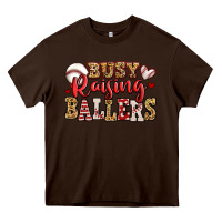 Chocolate Brown busy raising ballers baseball Heavy Core Tee - Jasminsmagicworld
