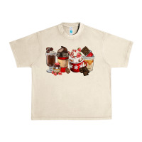 Sandshell Chocolate Love Coffee Cups Urban Heavy Tee - FaDigitalArtStudio