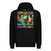 Black Haflinger Horse Aztec Premium Hoodie - LillyAllenDesigns