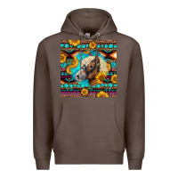 Coffee Haflinger Horse Aztec Premium Hoodie - LillyAllenDesigns