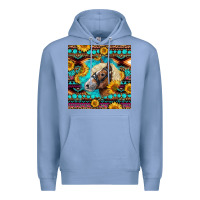 Colony Blue Haflinger Horse Aztec Premium Hoodie - LillyAllenDesigns
