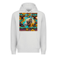 Dove Grey Haflinger Horse Aztec Premium Hoodie - LillyAllenDesigns