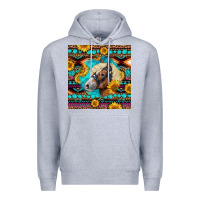 Heather Grey Haflinger Horse Aztec Premium Hoodie - LillyAllenDesigns