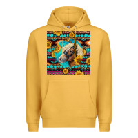 Mustard Haflinger Horse Aztec Premium Hoodie - LillyAllenDesigns