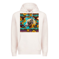 Pale Pink Haflinger Horse Aztec Premium Hoodie - LillyAllenDesigns