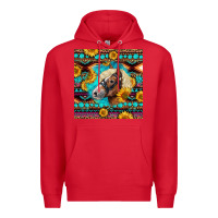 Red Haflinger Horse Aztec Premium Hoodie - LillyAllenDesigns