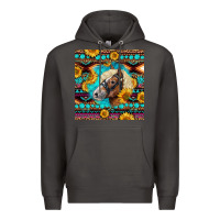 Smoke Haflinger Horse Aztec Premium Hoodie - LillyAllenDesigns
