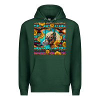 Sports Green Haflinger Horse Aztec Premium Hoodie - LillyAllenDesigns