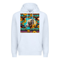 White Haflinger Horse Aztec Premium Hoodie - LillyAllenDesigns