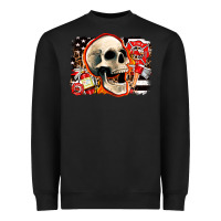 Black firefighter skull Heavyweight Sweatshirt - AdoDesignShop