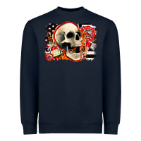 Navy firefighter skull Heavyweight Sweatshirt - AdoDesignShop