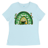 Baby Blue St. Patrick's rainbow Ladies Tee - CowGirlArtShop
