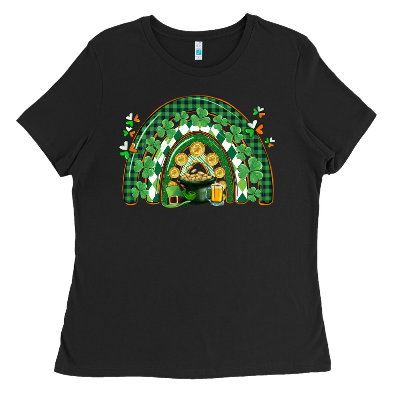 St. Patrick's Rainbow Ladies Tee by CowGirlArtShop | Teevron