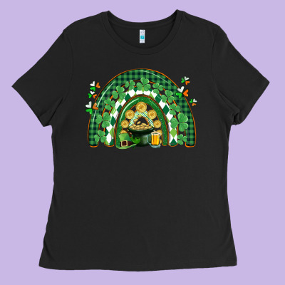 St. Patrick's Rainbow Ladies Tee Designed By Cowgirlartshop