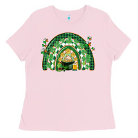 Bubblegum Pink St. Patrick's rainbow Ladies Tee - CowGirlArtShop