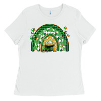 White St. Patrick's rainbow Ladies Tee - CowGirlArtShop