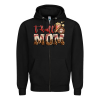 Black t ball mom Zipper Hoodie - AdoDesignShop