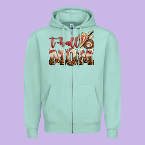 T Ball Mom Zipper Hoodie Designed By Adodesignshop