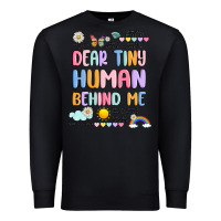 Black dear tiny human behind me Premium Sweatshirt - JahusDesignShop