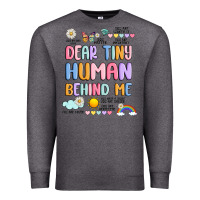 Charcoal Heather dear tiny human behind me Premium Sweatshirt - JahusDesignShop