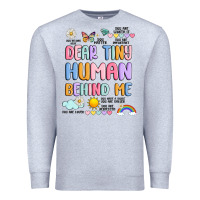 Heather Grey dear tiny human behind me Premium Sweatshirt - JahusDesignShop