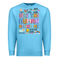 Ocean Blue dear tiny human behind me Premium Sweatshirt - JahusDesignShop