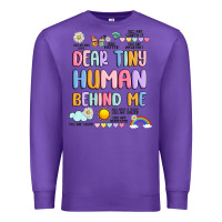 Purple dear tiny human behind me Premium Sweatshirt - JahusDesignShop